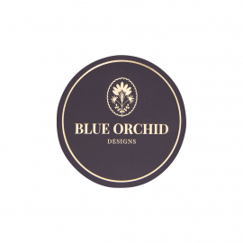 Printed & Foiled Round Stickers - Ref. Blue Orchid