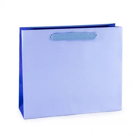 Recycled Kraft Blue Paper Bags with Cotton Ribbon Handles Recycled Kraft Blue Paper Bags with Cotton Ribbon Handles