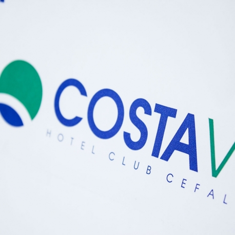 Printed Two Colour White Kraft Flat Handle Paper Bag Ref. Costa Verde Printed Two Colour White Kraft Flat Handle Paper Bag Ref. Costa Verde