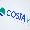 Printed Two Colour White Kraft Flat Handle Paper Bag Ref. Costa Verde
