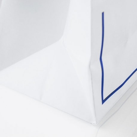 Printed Two Colour White Kraft Flat Handle Paper Bag Ref. Costa Verde Printed Two Colour White Kraft Flat Handle Paper Bag Ref. Costa Verde