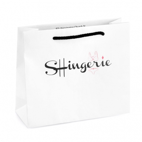 Printed Two Colour Rope Handle Recycled Kraft Paper Bag ref. Shingerie Printed Two Colour Rope Handle Recycled Kraft Paper Bag ref. Shingerie