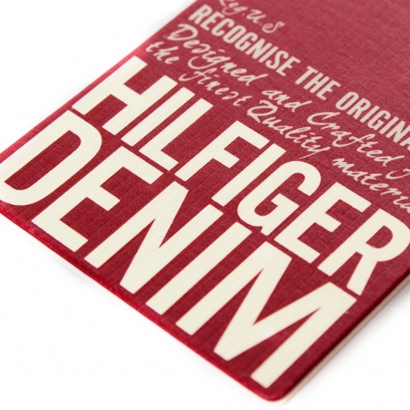 Printed Luxury Clothing Tags on Ribbed Card Ref. Hilfiger Denim Printed Luxury Clothing Tags on Ribbed Card Ref. Hilfiger Denim