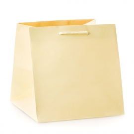 Luxury Cream Matt Paper Flower Bags With Rope Handles