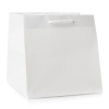 Luxury White Matt Paper Flower Bags With Rope Handles