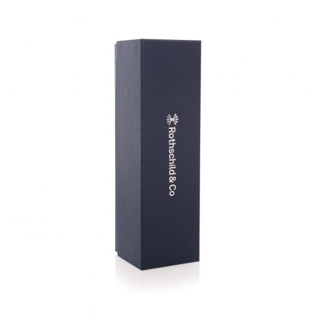 Two Piece Bottle Boxes with White Print and Spot UV Logo Rigid Board Insert Ref Rothschild Two Piece Bottle Boxes with White Print and Spot UV Logo Rigid Board Insert Ref Rothschild