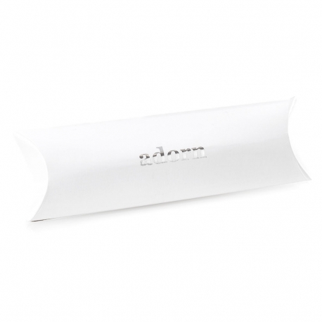 Printed Luxury Pillow Box with Silver Foil Logo Ref. Adorn