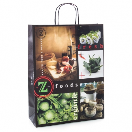 Full Colour Printed Paper Bag with Twisted Handle