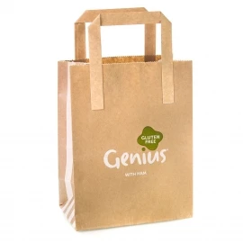 Printed Coated Kraft Paper Flat Handle Sandwich Bag Ref. Genius Gluten Free