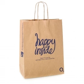 Printed Recycled Natural Paper with Twisted Handles Ref. O2