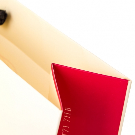 Printed Cream & Red Matt Paper Bags With Rope Handles – Ref. The Boudoir Printed Cream & Red Matt Paper Bags With Rope Handles – Ref. The Boudoir