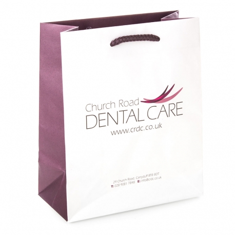 White Kraft Paper Carrier Bag - Ref. Church Road Dental Care White Kraft Paper Carrier Bag - Ref. Church Road Dental Care