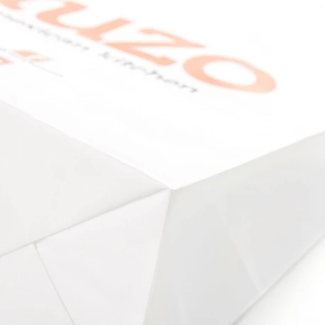 Printed White Takeout Bags With Flat Handles – Ref. Tuzo Printed White Takeout Bags With Flat Handles – Ref. Tuzo