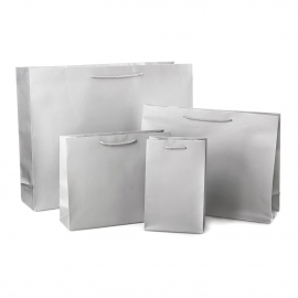 Luxury Grey Matt Paper Bags With Rope Handles