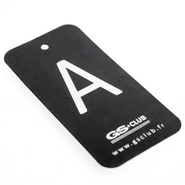 Printed Luxury Clothing Tag with Silver Pantone Ref. GS Club
