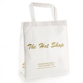 Non-Woven Flat Handle Carrier Bag Ref. The Hat Shop