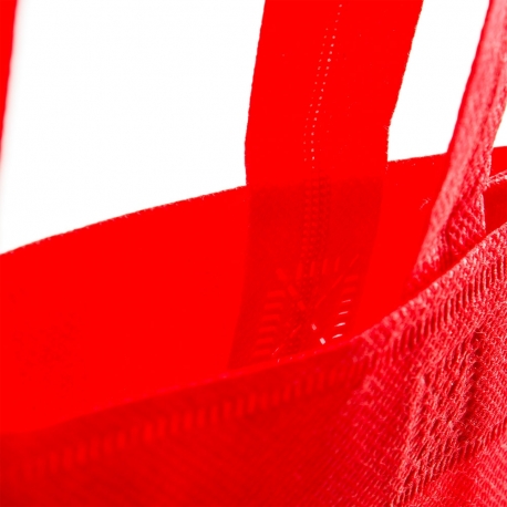 Red Non-Woven Flat Handle Carrier Bag - Ref. Tassengek