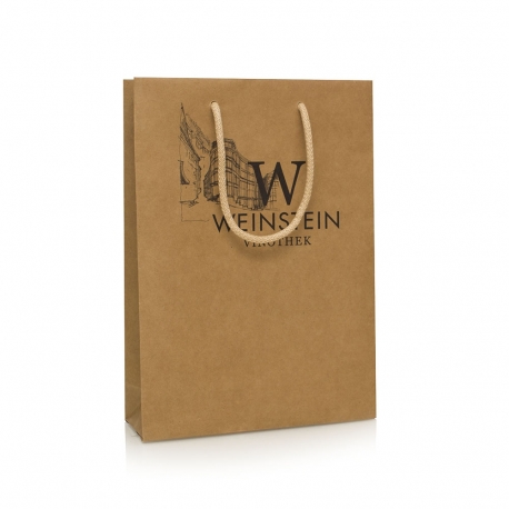 Printed Brown Kraft Paper Carrier Bag - Ref. Weinstein Vinothek Printed Brown Kraft Paper Carrier Bag - Ref. Weinstein Vinothek