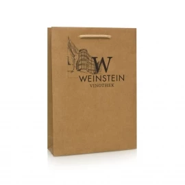 Printed Brown Kraft Paper Carrier Bag - Ref. Weinstein Vinothek