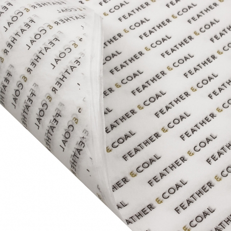 Bespoke Printed Tissue Paper- Ref. Feather and Coal Bespoke Printed Tissue Paper- Ref. Feather and Coal
