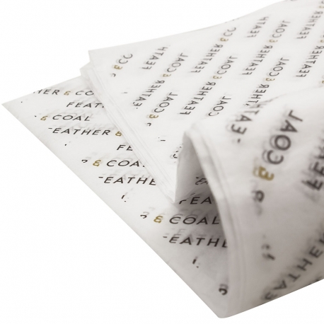Bespoke Printed Tissue Paper- Ref. Feather and Coal 