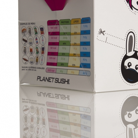 Matt Laminated Takeaway Bag Box - Ref. Planet Sushi Matt Laminated Takeaway Bag Box - Ref. Planet Sushi