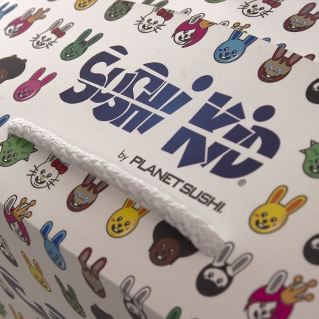 Matt Laminated Takeaway Bag Box - Ref. Planet Sushi Matt Laminated Takeaway Bag Box - Ref. Planet Sushi