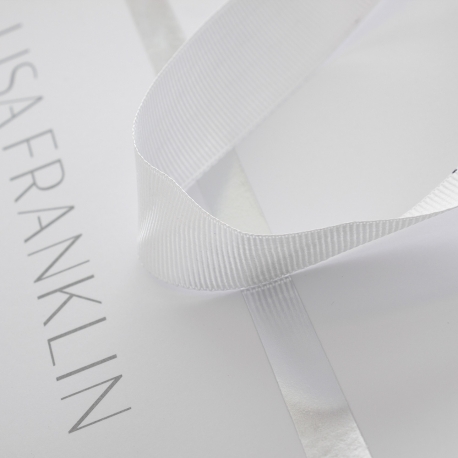 Bespoke Printed Ribbon Handle Carrier Bag Ref. Lisa Franklin Bespoke Printed Ribbon Handle Carrier Bag Ref. Lisa Franklin