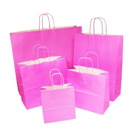 Pink Paper Bags With Twisted Handles