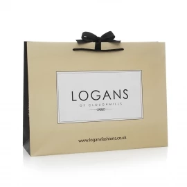 Printed Paper Bags With Black Rope Handles Ref Logans