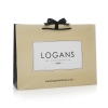 Printed Luxury Matt Paper Bags With Black Rope Handles - Ref.Logans
