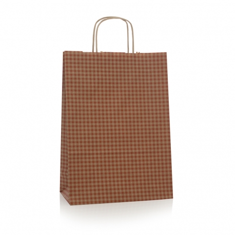 Bespoke Luxury Printed Twisted Handle Kraft Paper Bag Ref Check Bespoke Luxury Printed Twisted Handle Kraft Paper Bag Ref Check