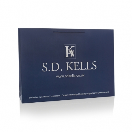 Two Colour Printed Luxury Gloss Paper Bags With Rope Handles - Ref. S.D Kells Two Colour Printed Luxury Gloss Paper Bags With Rope Handles - Ref. S.D Kells