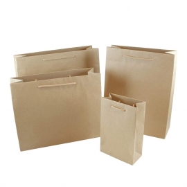 Recycled Natural Brown Paper Bags With Rope Handles
