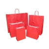 Red Twisted Handle Kraft Paper Carrier Bags