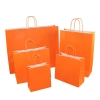 Orange Twisted Handle Kraft Paper Carrier Bags