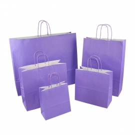 Purple Paper Bags With Twisted Handles