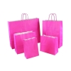 Magenta Twisted Handle Kraft Paper Carrier Bags