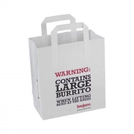 Two-Colour Printed Takeout Bags With Flat Handles – Ref. Boojum