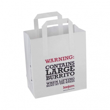 White Kraft Flat Handle Carrier Bags White Kraft Flat Handle Carrier Bags