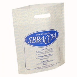 Printed HDPE Patch Handle Bags With Business Details – Ref. Perfume