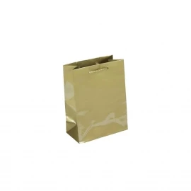 Luxury Gold Gloss Paper Gift Bags With Rope Handles