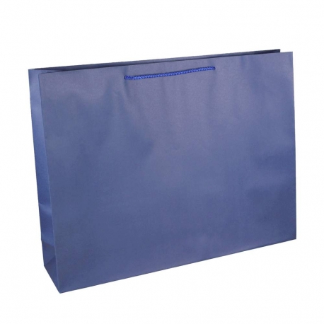 Blue Kraft Rope Handle Carrier Bags