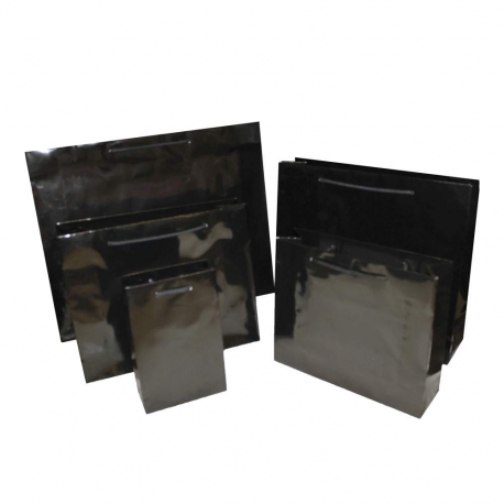 Luxury Black Gloss Rope Handle Paper Carrier Bags