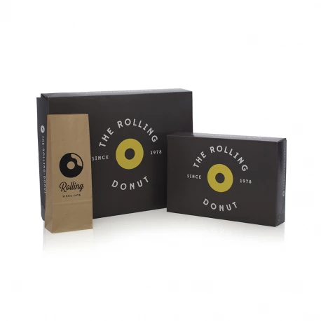 Brown Kraft Handleless Paper Bags - Ref. The Rolling Donut Brown Kraft Handleless Paper Bags - Ref. The Rolling Donut