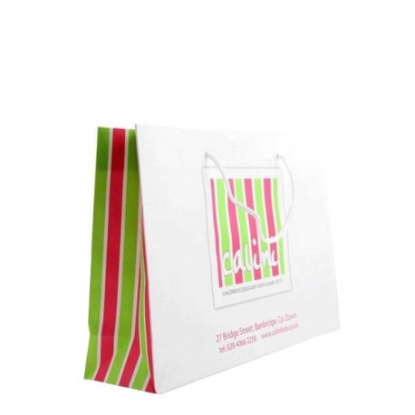 Calini Kids White Kraft Carrier Bags Calini Kids White Kraft Carrier Bags