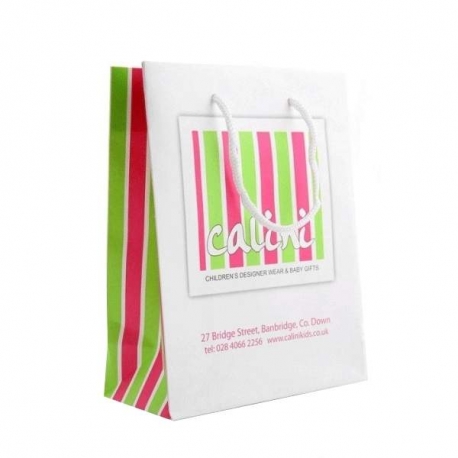 Calini Kids White Kraft Carrier Bags Calini Kids White Kraft Carrier Bags