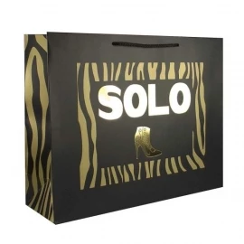 Printed Luxury Matt Rope Handle Paper Bags With Gold Hot Foil - Ref. Solo