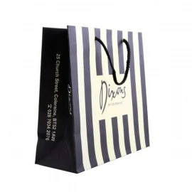 Printed Luxury Striped Paper Bags With Rope Handles - Ref.Dixons