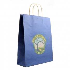 Printed Brown Paper Bags With White Twisted Handles Ref. Rockmount